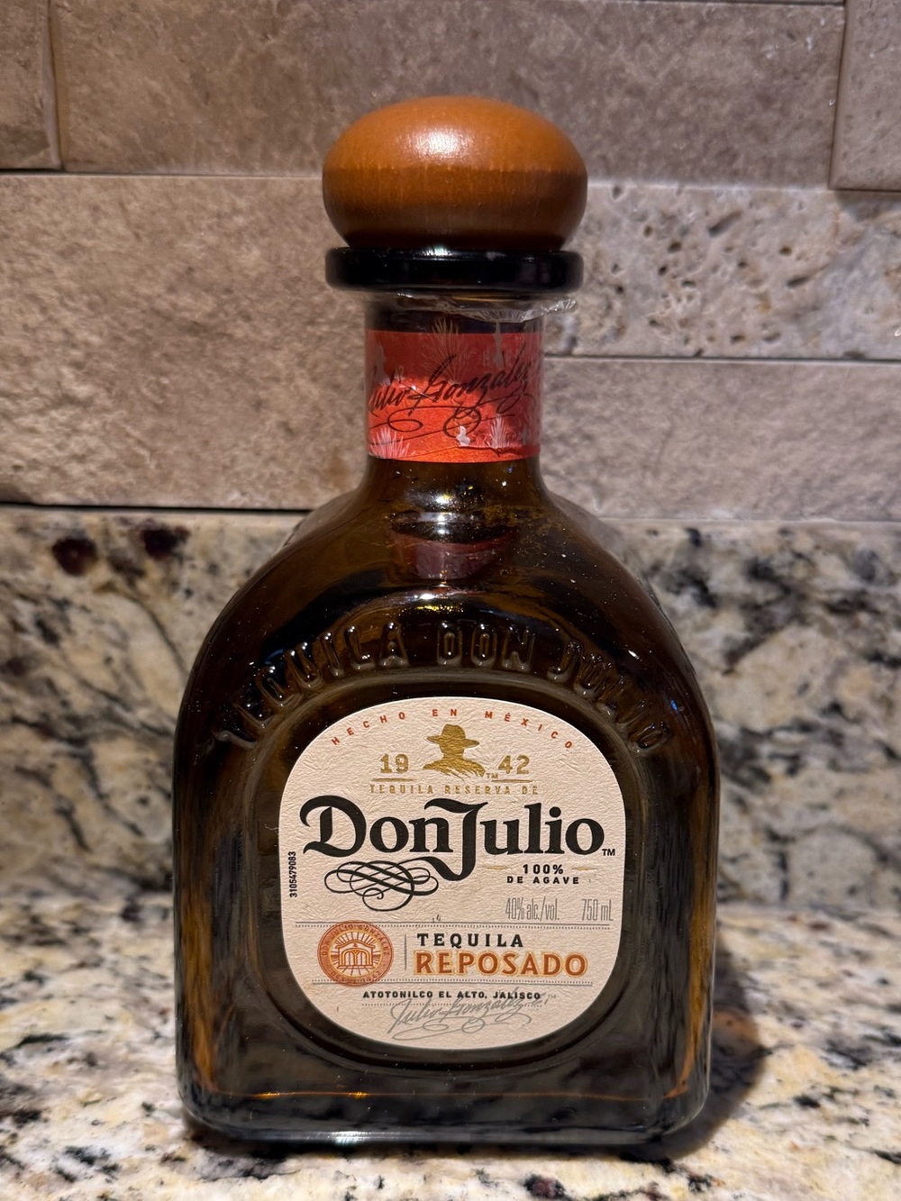 Don Julio Reposado Tequila Square Brown Bottle for Crafts Collecting Decanter